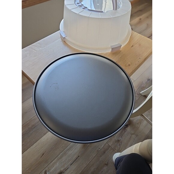 Cupcake Cake Food Stand Holder Display Pan Metal w Lid Handles Portable Home - Picture 10 of 16